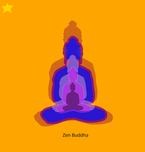 Fork of Buddha in colors -overlapping Buddha - ICE#4