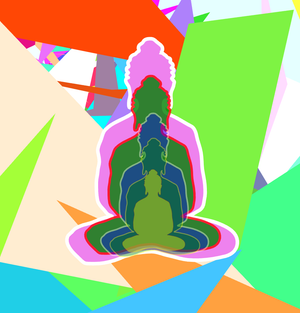 Fork of Fork of Fork of Fork of Fork of Fork of Buddha in colors -overlapping Buddha