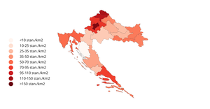 Gustoća stanovništva Republike Hrvatske