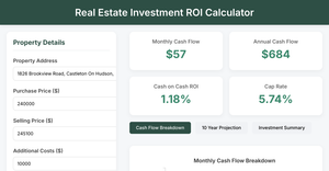 Fork of Real Estate Investment ROI(Return on Investment) Calculator