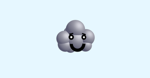 Fluffy Cloud with a Face