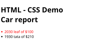 HTML car report