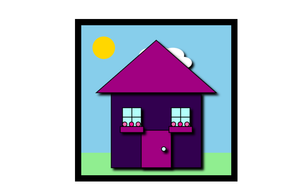 SVG House with Clouds