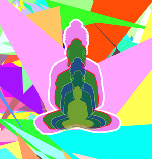 Fork of Fork of Fork of Fork of Fork of Buddha in colors -overlapping Buddha