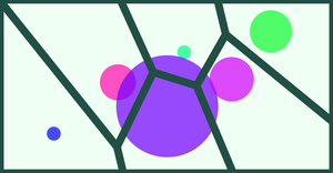 Draggable Circles with Voronoi Overlay