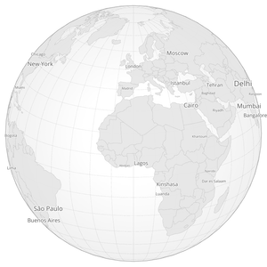 Zoomable Globe with Cities Template