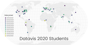 Locations of Datavis 2020 Students By Date