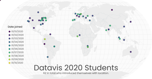 Locations of Datavis 2020 Students By Date