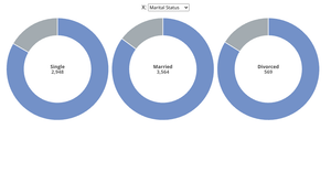 Donut Charts - Attrition Level per Categories