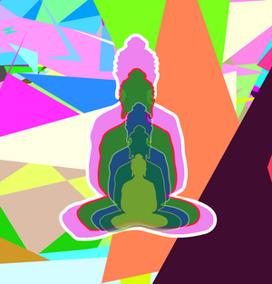 Fork of Fork of Fork of Fork of Fork of Buddha in colors -overlapping Buddha