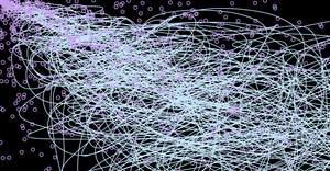 Fork of Fork of  Cool Art : generated line data with d3      line generator api  : circle on path-1
