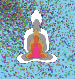 Buddha of Dinesh in colors -overlapping Buddha*5
