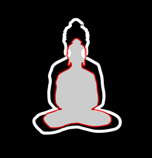 test of Buddha in colors -overlapping Buddha