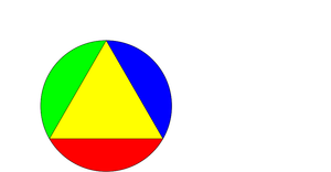 Equilateral Triangle Inscribed in a Rotated Circle