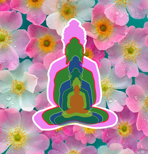 Maya Fork of Fork of Fork of Fork of Fork of Fork of Buddha in colors -overlapping Buddha