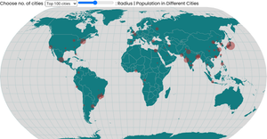 points on world map with text input