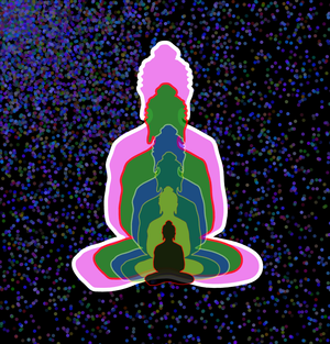 Fork of Fork of Fork of Fork of Fork of Fork of Buddha in colors -overlapping Buddha