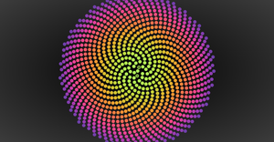 Svelte + D3: Phyllotaxis layout (irrational 2)