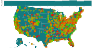 AQI in America with Histogram