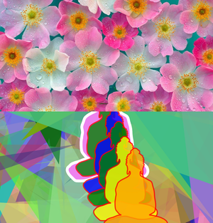 Fork of Fork of Fork of Fork of Fork of Buddha in colors -overlapping Buddha