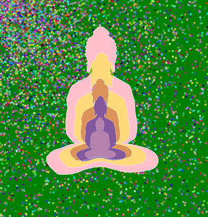 Forking budha in 5 -overlapping Buddha