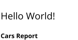HTML Cars Report