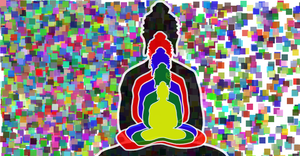 Fork of Fork of Fork of Buddha image in random circles - 2