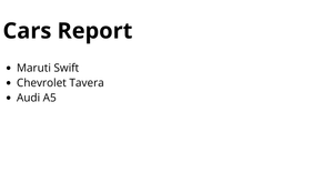 HTML Car Report