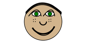 Smiley Face with green eyes