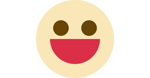 Fork of emoji-like face with mouth (D3)