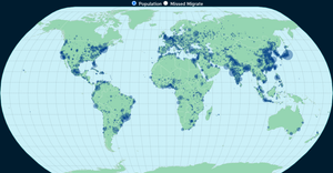 Missing & Death Midrate World Map with Cities