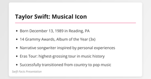 Taylor Swift Presentation Slide