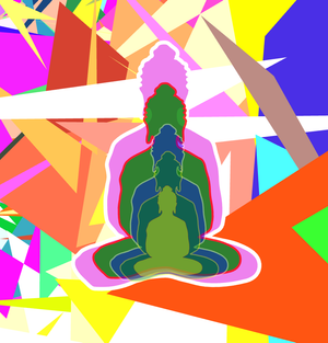 Fork of Fork of Fork of Fork of Fork of Buddha in colors -overlapping Buddha