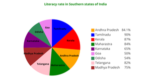 Literacy rate of visualization in  Pie Chart