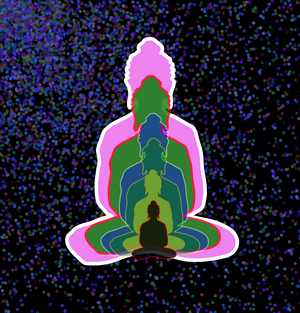 Fork of Fork of Fork of Fork of Fork of Fork of Buddha in colors -overlapping Buddha