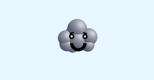 Fluffy Cloud with a Face