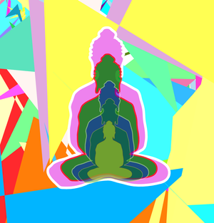 Fork of Buddha in colors