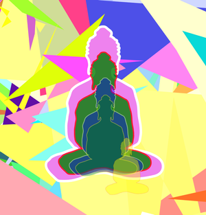 Fork of Fork of Fork of Fork of Fork of Buddha in colors -overlapping Buddha