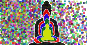 Fork of Fork of Fork of Buddha image in random circles - 2