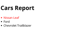 HTML Cars Report