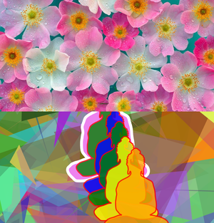 Fork of Fork of Fork of Fork of Fork of Buddha in colors -overlapping Buddha