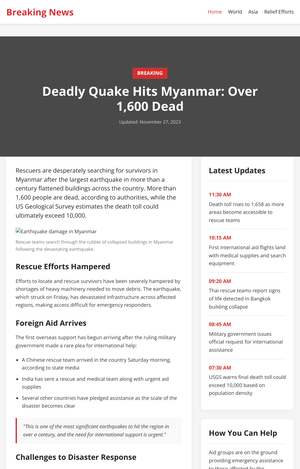 Myanmar Earthquake
