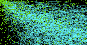 Fork of Fork of Fork of  Cool Art : generated line data with d3      line generator api  : circle on path