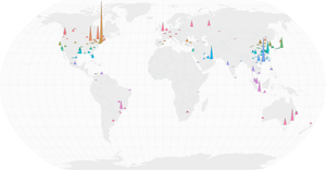 Map of Cities Ranked by Number of Completed Structures