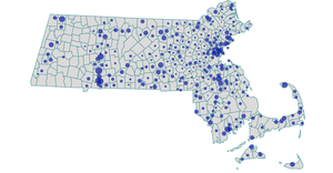 Mass Crime Map with circle size corresponding to crime/population ratio
