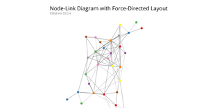 Node-link diagram with force-directed layout in D3
