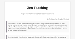 Zen Teaching Insight into the Three I's (the three characteristics)