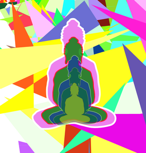 Fork of Buddha in colors