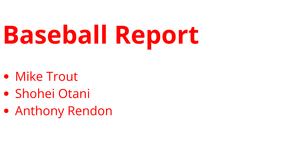 HTML Baseball Report