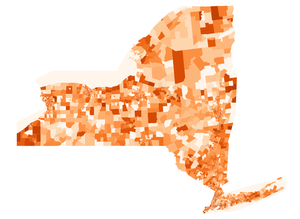 New York Census Tracts Demographics: Black, Log scale